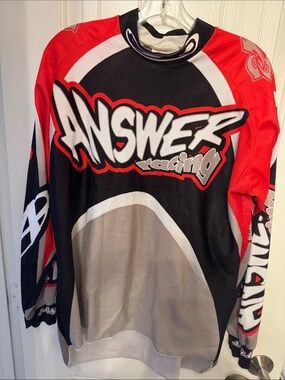 Answer Motorcross Racing Jersey - long sleeve Red, Black, Gray